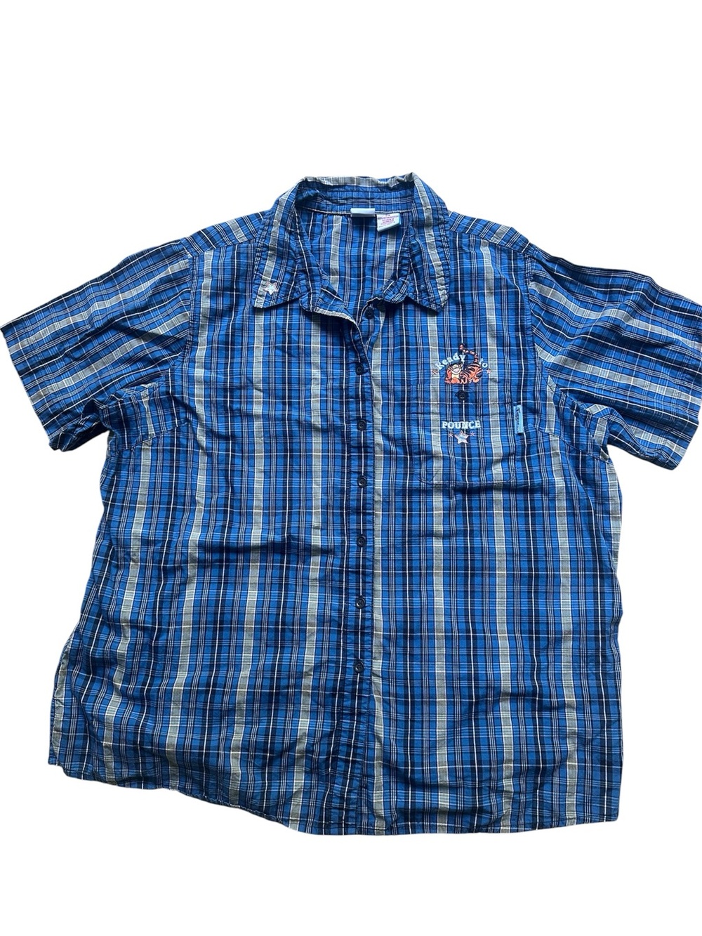 Disney Tigger Ready To Pounce Plaid Short Sleeve Shirt - 2X